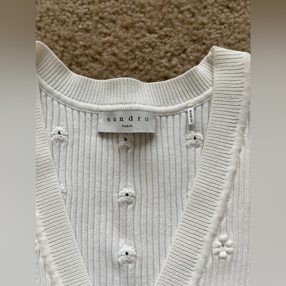 Sandro Nao Inlaid Flower Cardigan - Picture 3 of 5